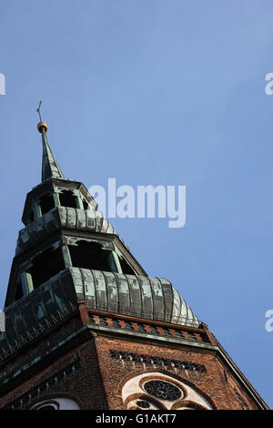 Parte superiore della cattedrale San Nikolai di Greifswald, Meclenburgo-Pomerania Occidentale, Germania. Foto Stock