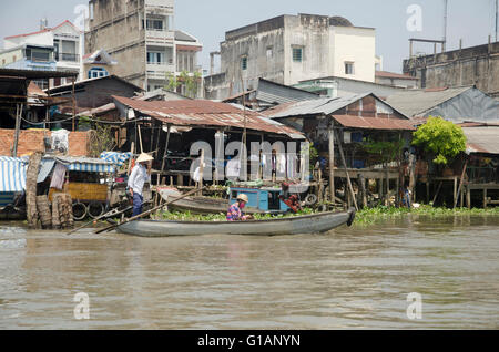 La vita sul fiume Mekong, Vietnam Foto Stock