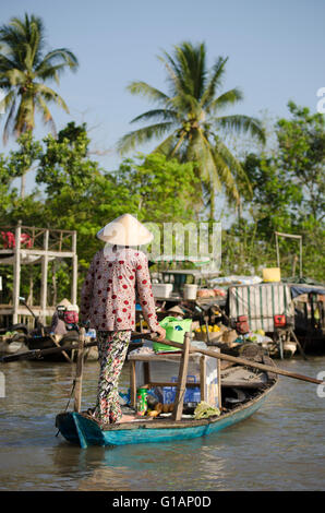 Cai Rang mercato galleggiante, Vietnam Foto Stock