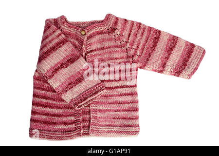 Baby cardigan su bianco Foto Stock