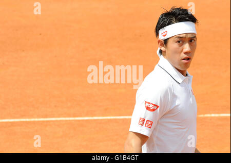 Roma, Italia. Il 12 maggio 2016. BNL d'Italia il torneo di tennis. Richard GASQUET (FRA) versus Kei NISHIKORI (JPN). Kei NISHIKORI in azione. © Azione Sport Plus/Alamy Live News Foto Stock