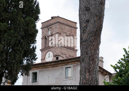 Particolare della facciata della Basilica di Santa Croce in Gerusalemme Foto Stock