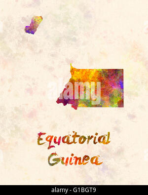 Guinea equatoriale in acquerello Foto Stock