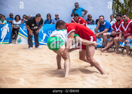 Wrestling canario esposizioni pubbliche Foto Stock