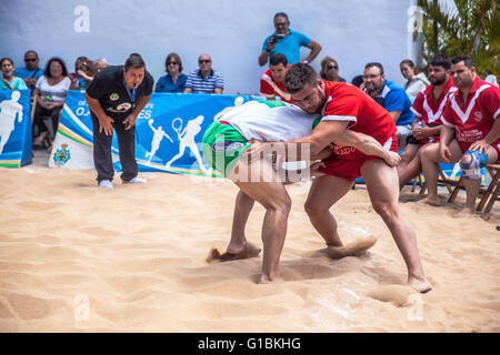 Wrestling canario esposizioni pubbliche Foto Stock