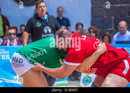 Wrestling canario esposizioni pubbliche Foto Stock