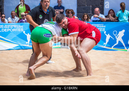 Wrestling canario esposizioni pubbliche Foto Stock