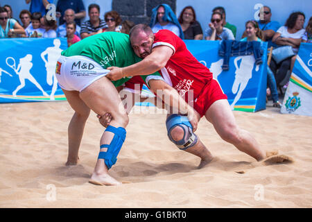 Wrestling canario esposizioni pubbliche Foto Stock