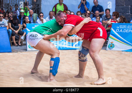 Wrestling canario esposizioni pubbliche Foto Stock