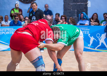 Wrestling canario esposizioni pubbliche Foto Stock