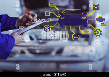 Immagine composita della meccanica auto Foto Stock