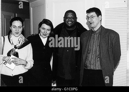 In attesa di espirare - Warten auf Sig. destra (Interviewtour) / Daniele Lücht / Eva Conradi / Forest Whitaker / Jörn Koldewey / th Century Fox,|Aufgenommen in: Amburgo||Namen v.l.n.r.: Zimbel / Joachim Maus (vergine) / Clube / Pogo / Bernie Schick (Manager Bates) / Udo Lange (Chef vergine) / Ra Foto Stock