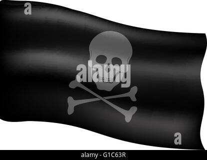 Bandiera pirata con simbolo del cranio Illustrazione Vettoriale
