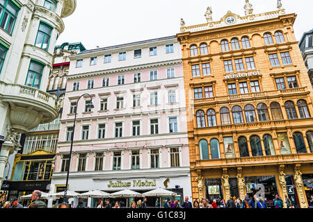 Feinkost- und Delikatessengeschäft Julius Meinl in Wien am Graben; Julius Meinl, buon cibo, Vienna Foto Stock