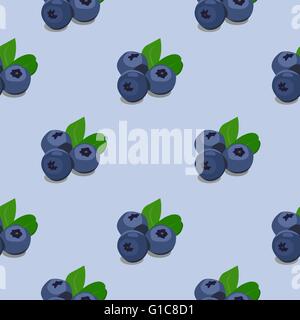 Modello senza giunture mirtillo blu, vettore Illustrazione Vettoriale