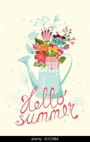 Ciao summer card Illustrazione Vettoriale