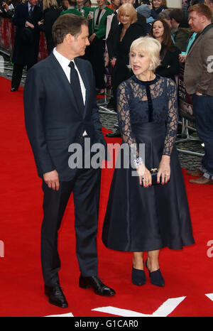 Aprile 11, 2016 - Colin Firth e Dame Helen Mirren frequentando l'occhio nel cielo UK Premiere a Curzon, Mayfair di Londra, Regno Unito. Foto Stock