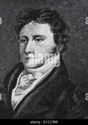 Ritratto di Karl von Rotteck (1775-1840) Tedesco attivista politico, storico, politico e scienziato politico. Datata del XIX secolo Foto Stock