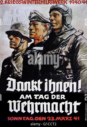 La seconda guerra mondiale la propaganda tedesca poster. Datata 1943 Foto Stock