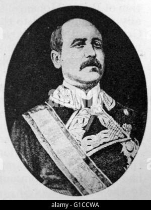 Ritratto del Primo Ministro Francisco Serrano, primo duca di la Torre della Spagna (1810-1885) Conte di San Antonio, il maresciallo spagnolo e più. In data Foto Stock