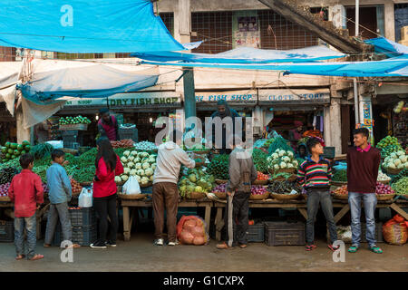 Mercato di Boc, Kohima, Nagaland, India Foto Stock