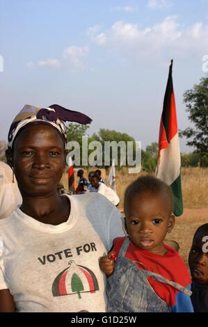 Il Ghana elezione - sostenitore del partito di NDC di Ghana Foto Stock