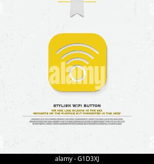 Pulsante applicazione stile icona wireless e wifi logo. vettore isolato onda radio simbolo. Connessione internet gratuita zona segno. tec Illustrazione Vettoriale