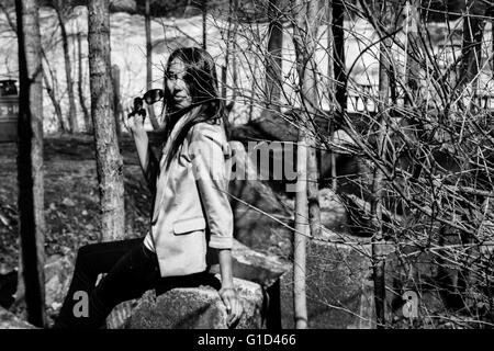 Stephanie Leblanc Aprile 2016 in Wilson scivoli, St-Jerome, Québec Foto Stock