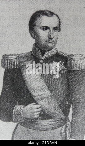 Ritratto di Joseph-Napoléon Bonaparte (1768-1844) il fratello maggiore di Napoleone Bonaparte che ha fatto di lui il re di Napoli e Sicilia, e più tardi il re di Spagna. Datata del XIX secolo Foto Stock