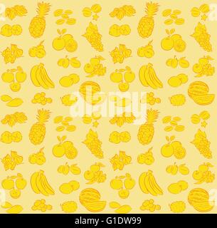 Modello di vettore di seamless collezione frutti Illustrazione Vettoriale