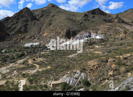 Villaggio Huebro, Sierra Alhamilla montagne, Nijar Almeria, Spagna Foto Stock