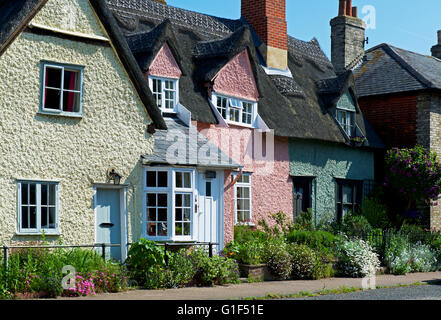 Case vacanze nel villaggio di Cavendish, Suffolk, Inghilterra, Regno Unito Foto Stock