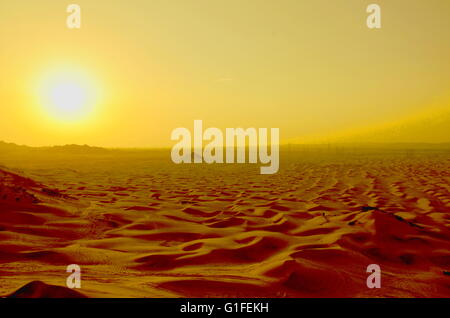 Le dune di sabbia vicino al tramonto, le dune di sabbia vicino al tramonto, al deserto Bahrah, Arabia Saudita.Uno del deserto tra Jeddah & Makkah Foto Stock