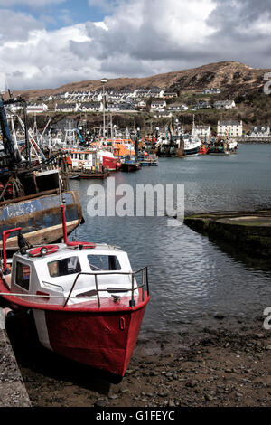 Il settore della pesca e il porto dei traghetti di Mallaig in Lochaber sulla costa ovest della Scozia. Una volta che il più trafficato porto di aringa in Europa. Foto Stock