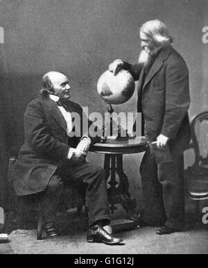 BENJAMIN PEIRCE matematico americano a destra con Swiss-American geologo Louis Agassiz circa 1870 Foto Stock