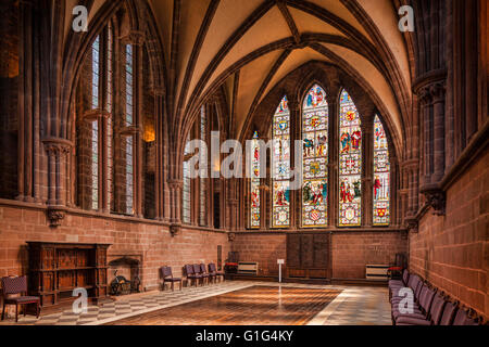 La Chapter House, Chester Cathedral, Cheshire, Inghilterra. Foto Stock