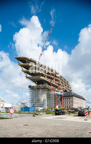 Belgio, Anversa, Nieuw havenhuis in costruzione Foto Stock