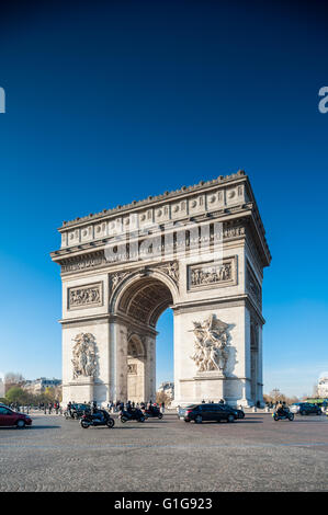 Francia, Parigi, Arc de Triomphe de l'etoile Foto Stock