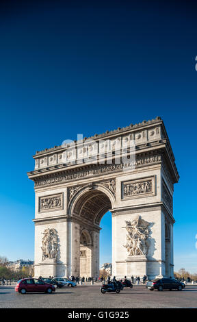 Francia, Parigi, Arc de Triomphe de l'etoile Foto Stock