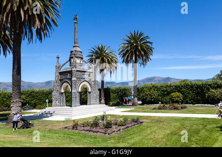 War Memorial, Akaroa, Nuova Zelanda Foto Stock