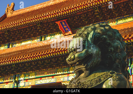 Foo cane statua alla Città Proibita di Pechino Foto Stock