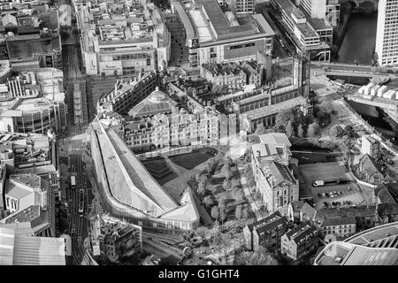 Foto aerea di manchester corn exchange, Cattedrale di Manchester e urbis Foto Stock