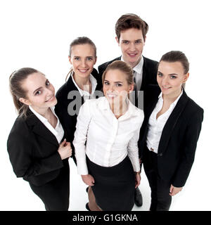 Giovani di successo di business team di persone isolate su sfondo bianco Foto Stock