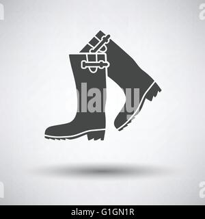 Hunter Stivali gomma icona su sfondo grigio con round ombra. Illustrazione Vettoriale. Illustrazione Vettoriale