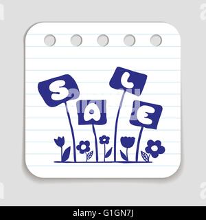 La molla vendita icona floreale Illustrazione Vettoriale