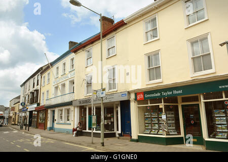 South Molton North Devon tradizionale mercato comune Broad Street Foto Stock