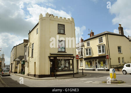 South Molton North Devon tradizionale mercato comune Broad Street Coffee Shop Foto Stock