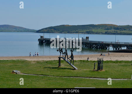 Rathmullan pier e Lough Swilly, Rathmullen, County Donegal, Irlanda Foto Stock