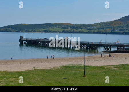 Rathmullan pier e Lough Swilly, Rathmullen, County Donegal, Irlanda Foto Stock