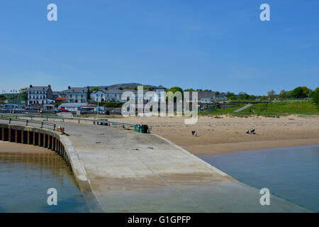 Rathmullan pier e Lough Swilly, Rathmullen, County Donegal, Irlanda Foto Stock